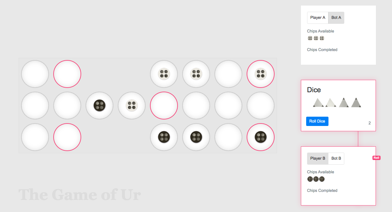 Screenshot of the online Game of Ur